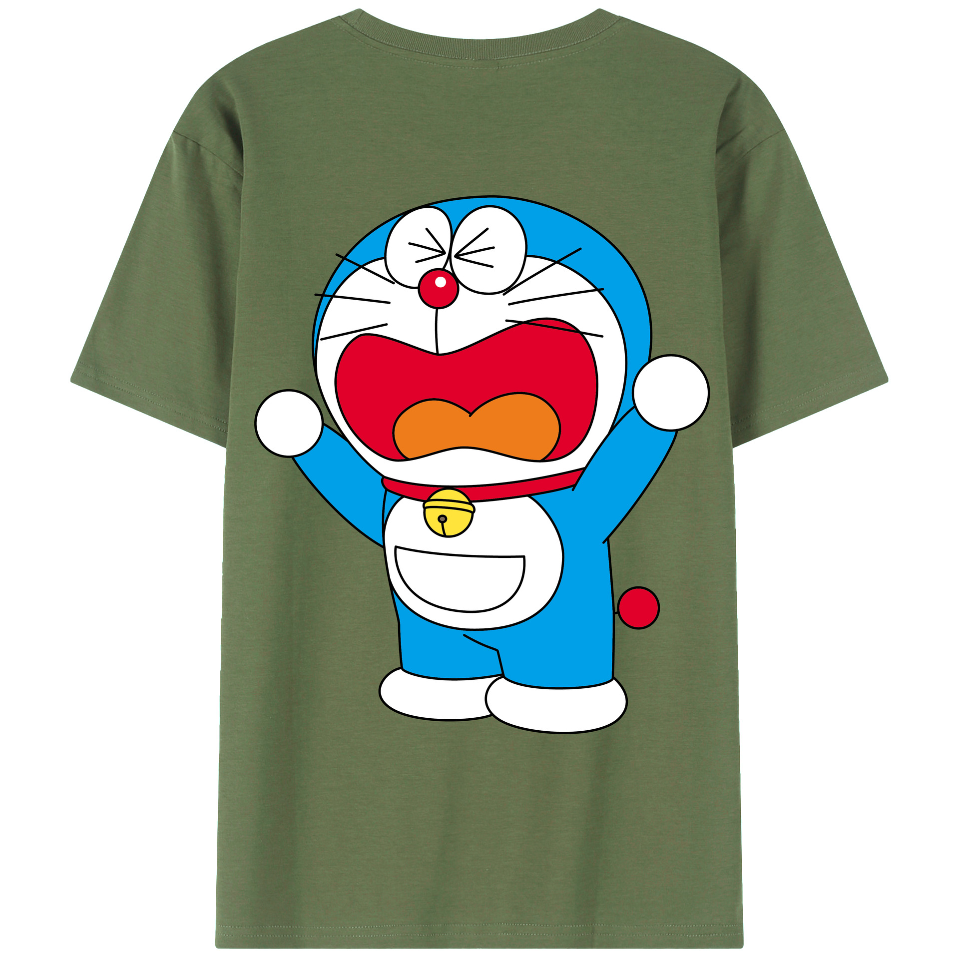 （画像用） ドラえもん Doraemon 綿100％ メンズ半袖Tシャツ（バックプリント） 通気性